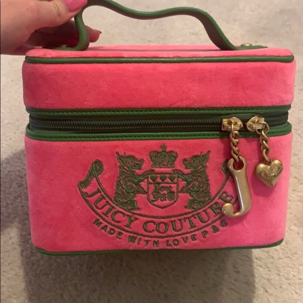 ISO juicy couture train case pink and green